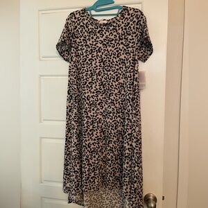 LuLaRoe Black and Cream Patterned Dress